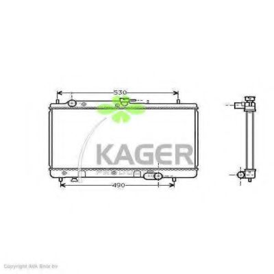 KAGER 310713 Радиатор охлаждения двигателя KAGER для MAZDA