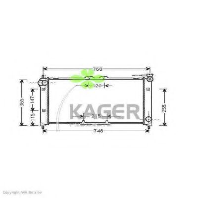 KAGER 310714 Радиатор охлаждения двигателя KAGER для MAZDA