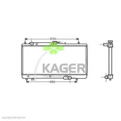 KAGER 310719 Радиатор охлаждения двигателя KAGER для KIA