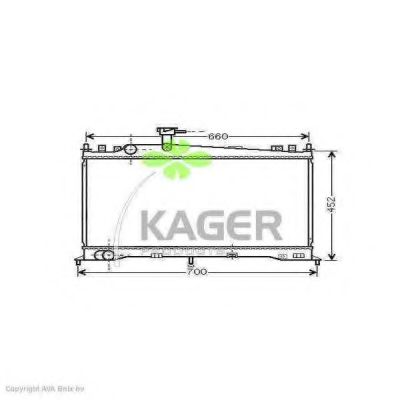 KAGER 310730 Радиатор охлаждения двигателя KAGER для MAZDA