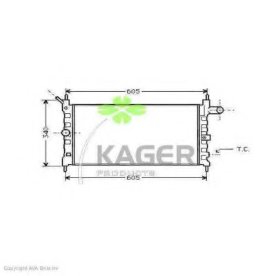 KAGER 310738 Радиатор охлаждения двигателя KAGER для OPEL