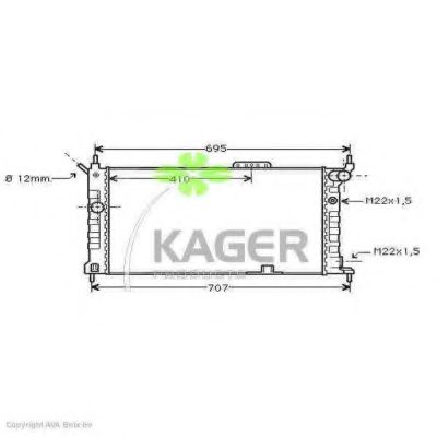 KAGER 310753 Радиатор охлаждения двигателя KAGER для OPEL