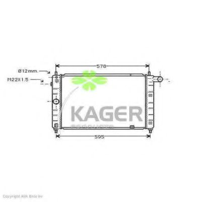 KAGER 310757 Радиатор охлаждения двигателя KAGER для OPEL