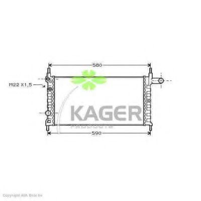 KAGER 310759 Радиатор охлаждения двигателя KAGER для OPEL