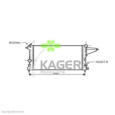 KAGER 310760 Радиатор охлаждения двигателя KAGER для OPEL