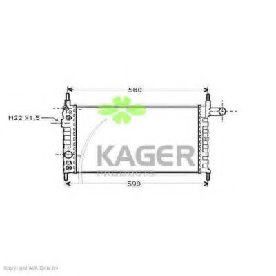 KAGER 310761 Радиатор охлаждения двигателя KAGER для OPEL