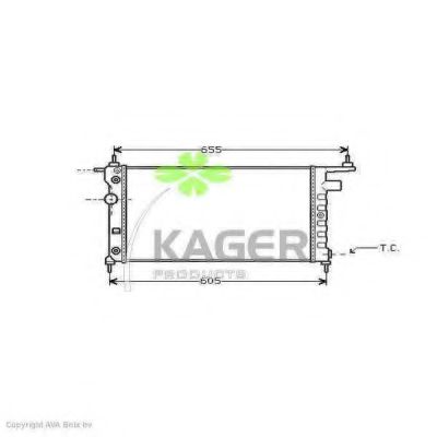 KAGER 310769 Радиатор охлаждения двигателя KAGER для OPEL