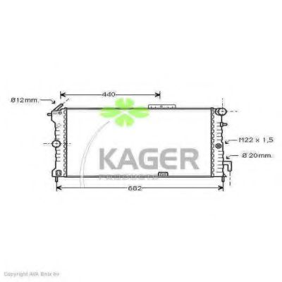 KAGER 310771 Радиатор охлаждения двигателя KAGER для OPEL