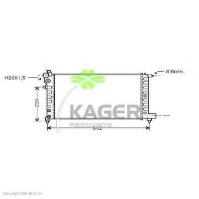 KAGER 310832 Радиатор охлаждения двигателя KAGER для PEUGEOT