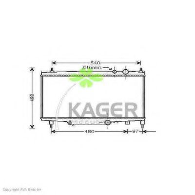 KAGER 310884 Радиатор охлаждения двигателя KAGER для LANCIA