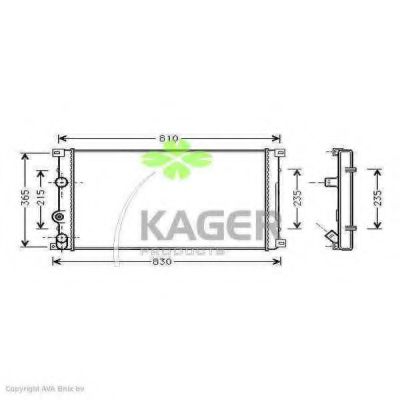 KAGER 310975 Радиатор охлаждения двигателя для OPEL ARENA
