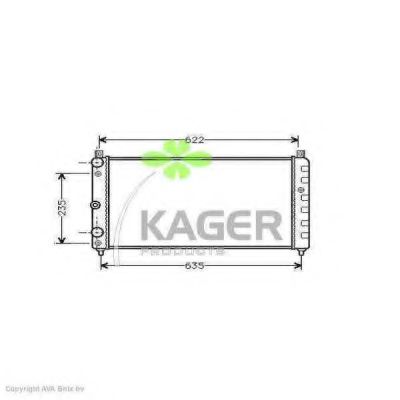 KAGER 310993 Радиатор охлаждения двигателя KAGER для SKODA