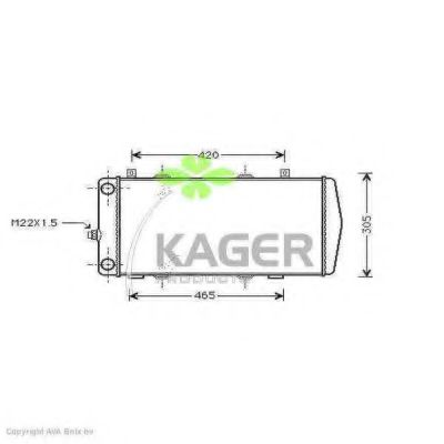 KAGER 310994 Радиатор охлаждения двигателя KAGER для VOLKSWAGEN