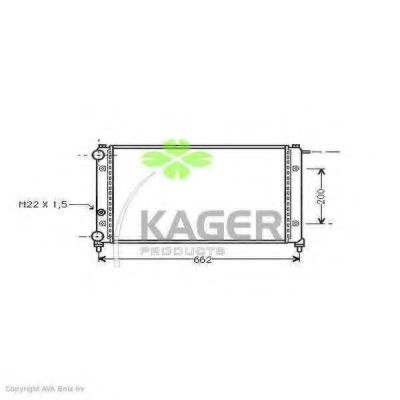 KAGER 311010 Радиатор охлаждения двигателя KAGER для SEAT