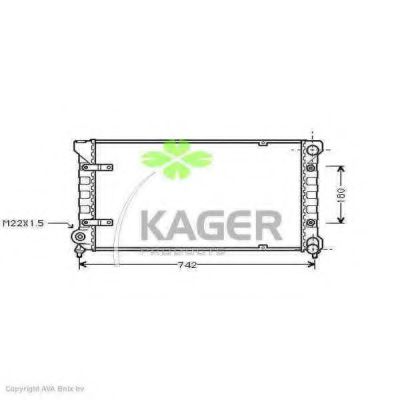 KAGER 311011 Радиатор охлаждения двигателя KAGER для SEAT