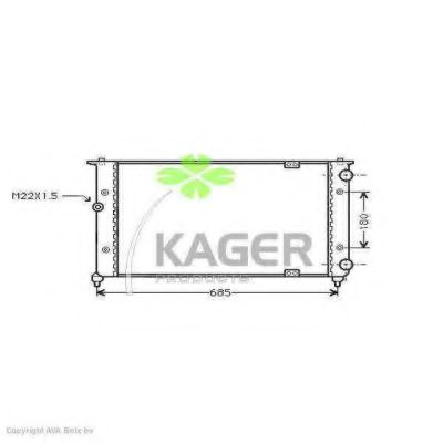 KAGER 311013 Радиатор охлаждения двигателя KAGER для SEAT