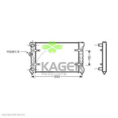 KAGER 311015 Радиатор охлаждения двигателя KAGER для SEAT