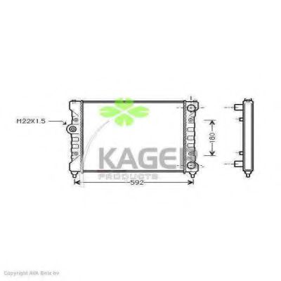 KAGER 311016 Радиатор охлаждения двигателя KAGER для VOLKSWAGEN
