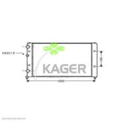 KAGER 311019 Радиатор охлаждения двигателя KAGER для SEAT