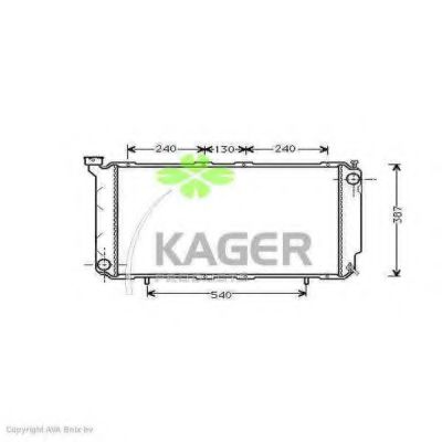 KAGER 311021 Радиатор охлаждения двигателя для SUBARU LEGACY универсал (BC, BJF)