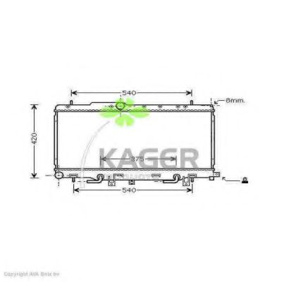KAGER 311040 Радиатор охлаждения двигателя KAGER для SUBARU