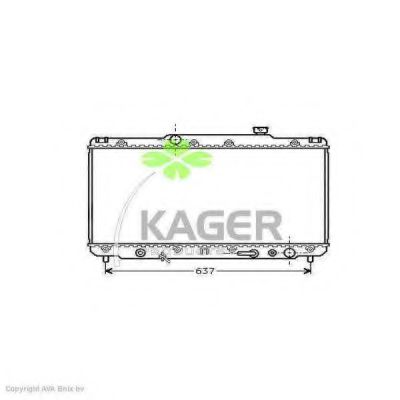KAGER 311103 Радиатор охлаждения двигателя KAGER для TOYOTA