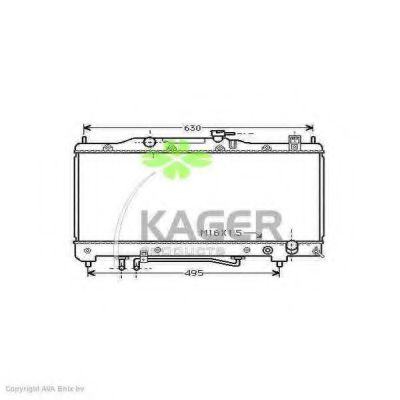 KAGER 311122 Радиатор охлаждения двигателя KAGER для TOYOTA