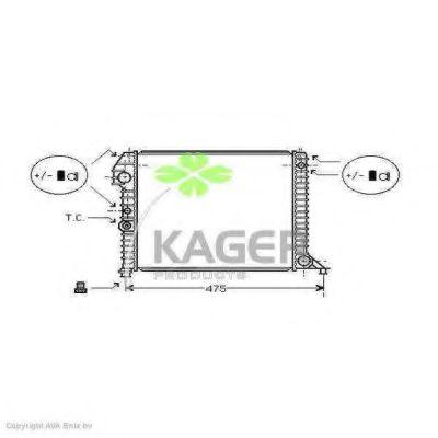 KAGER 311152 Радиатор охлаждения двигателя для VOLVO 460