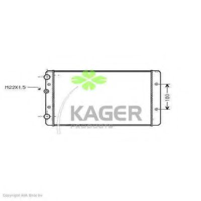 KAGER 311168 Радиатор охлаждения двигателя KAGER для VOLKSWAGEN