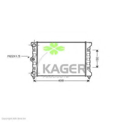 KAGER 311169 Радиатор охлаждения двигателя KAGER для VOLKSWAGEN