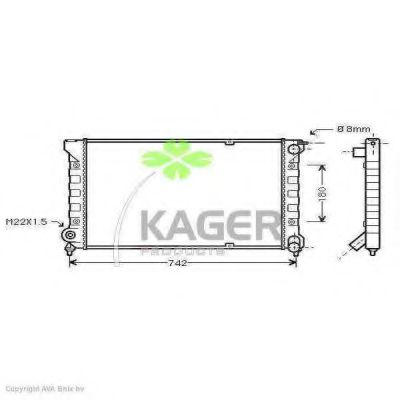 KAGER 311176 Радиатор охлаждения двигателя KAGER для VOLKSWAGEN