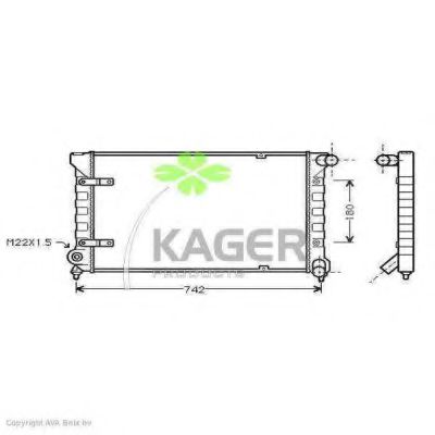 KAGER 311177 Радиатор охлаждения двигателя KAGER для VOLKSWAGEN