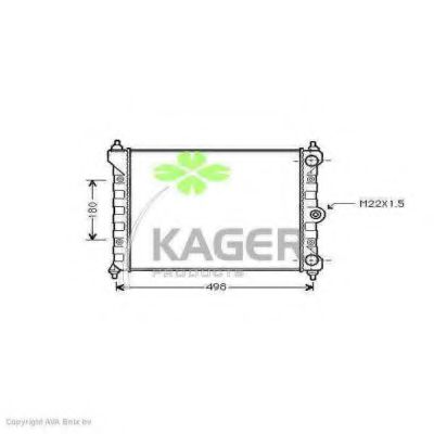 KAGER 311189 Радиатор охлаждения двигателя KAGER для VOLKSWAGEN