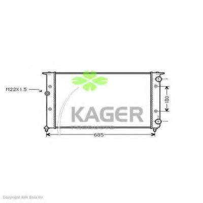 KAGER 311201 Радиатор охлаждения двигателя KAGER для SEAT