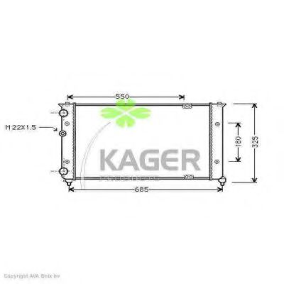 KAGER 311217 Радиатор охлаждения двигателя KAGER для SEAT