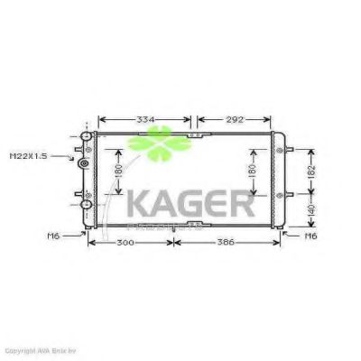 KAGER 311220 Радиатор охлаждения двигателя KAGER для SEAT
