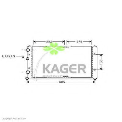 KAGER 311222 Радиатор охлаждения двигателя KAGER для SEAT
