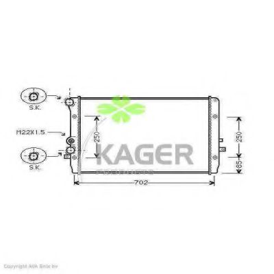 KAGER 311224 Радиатор охлаждения двигателя KAGER для SEAT