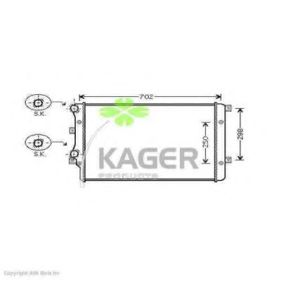 KAGER 311227 Радиатор охлаждения двигателя KAGER для SEAT