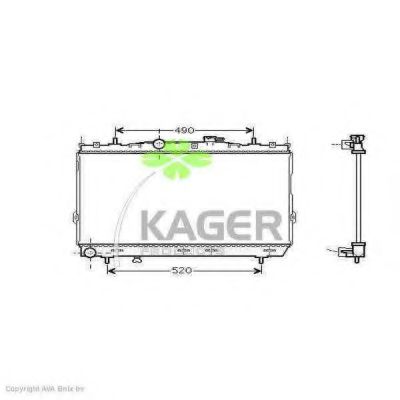 KAGER 312078 Радиатор охлаждения двигателя KAGER для HYUNDAI