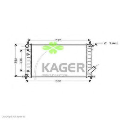 KAGER 312260 Радиатор охлаждения двигателя KAGER для FORD