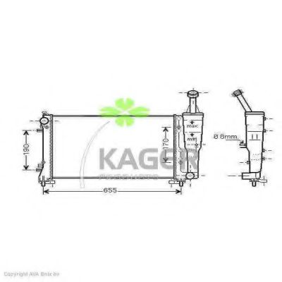 KAGER 312394 Радиатор охлаждения двигателя KAGER для LANCIA