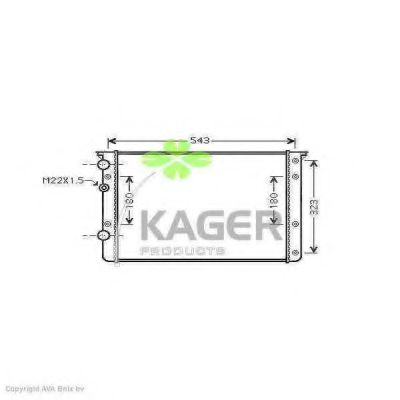 KAGER 312607 Радиатор охлаждения двигателя KAGER для SEAT
