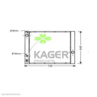 KAGER 313005 Радиатор охлаждения двигателя для LAND ROVER