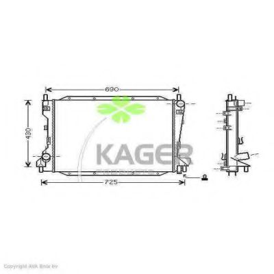 KAGER 313100 Радиатор охлаждения двигателя для JAGUAR