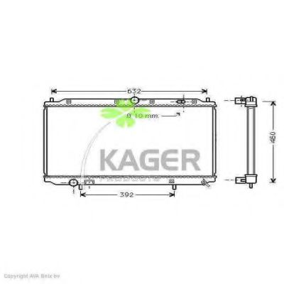 KAGER 313101 Радиатор охлаждения двигателя KAGER для VOLVO