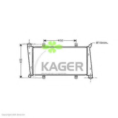 KAGER 313102 Радиатор охлаждения двигателя KAGER для VOLVO