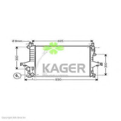 KAGER 313106 Радиатор охлаждения двигателя KAGER для VOLVO