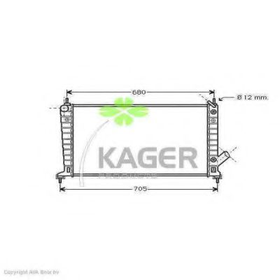 KAGER 313109 Радиатор охлаждения двигателя для SAAB