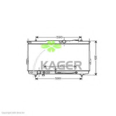 KAGER 313117 Радиатор охлаждения двигателя KAGER для HYUNDAI